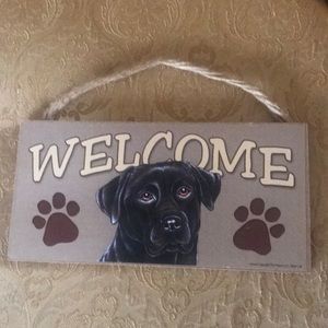 Black Lab Welcome Sign